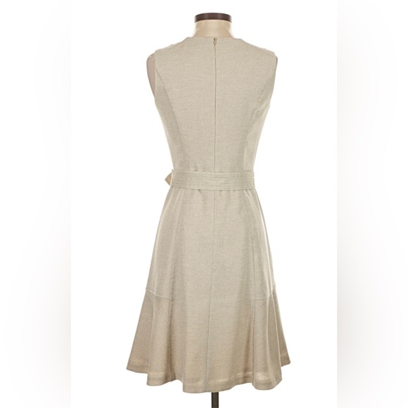 White House Black Market Beige Belted Midi Dress - Picture 4 of 4